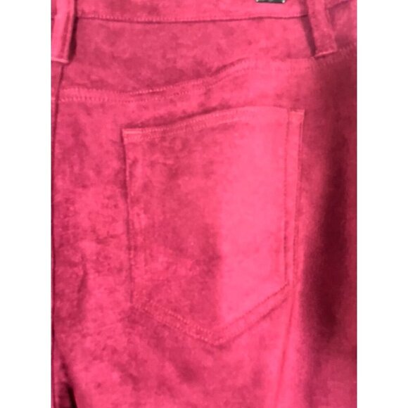 Coldwater Creek Suede Pant 12 Red Wide Leg Festive Classic Chic Preppy Holiday - Picture 8 of 11